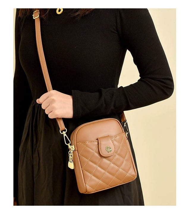 Double Zipper Imported Crossbody HandBags