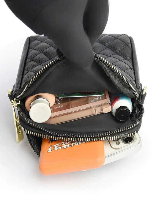 Double Zipper Imported Crossbody HandBags