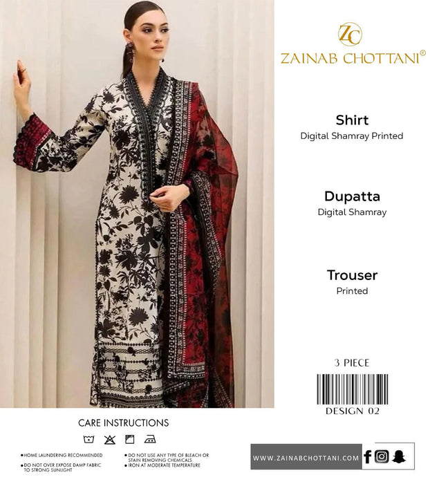 Zainab Chottani All Over Shamery 3Pc Digital Print