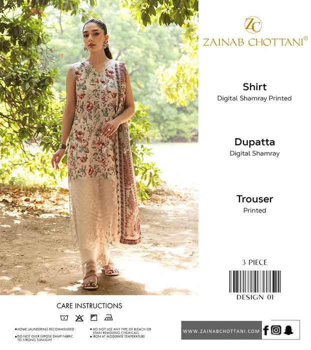 Zainab Chottani All Over Shamery 3Pc Digital Print