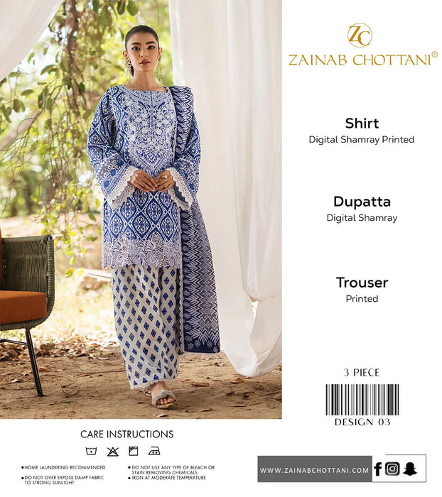 Zainab Chottani All Over Shamery 3Pc Digital Print