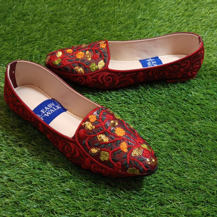 Elegant Flats in Mehroon, Purple, and White – Sizes Available from 6 to 11