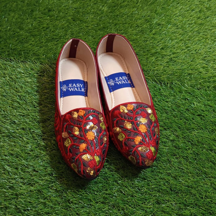 Elegant Flats in Mehroon, Purple, and White – Sizes Available from 6 to 11