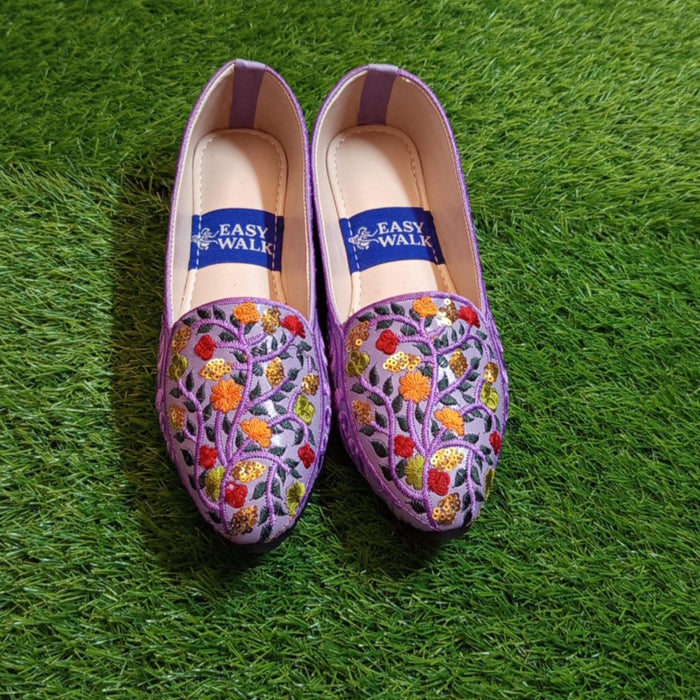 Elegant Flats in Mehroon, Purple, and White – Sizes Available from 6 to 11