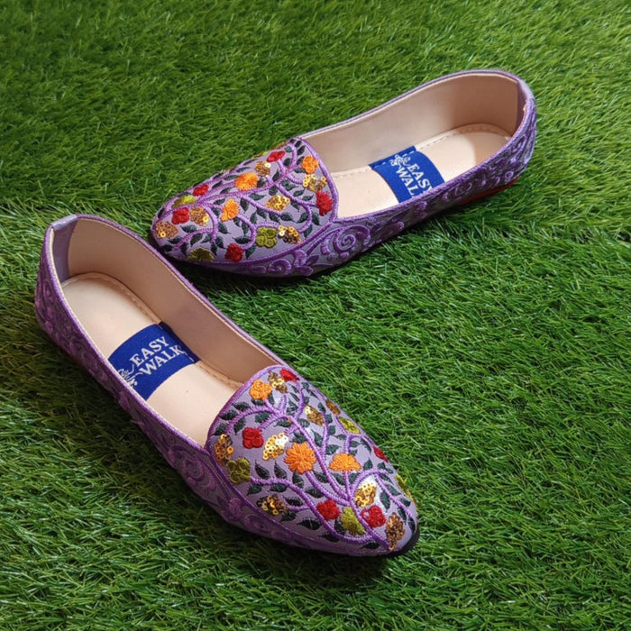 Elegant Flats in Mehroon, Purple, and White – Sizes Available from 6 to 11