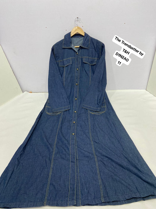 DENIM FRONT OPEN ABAYA