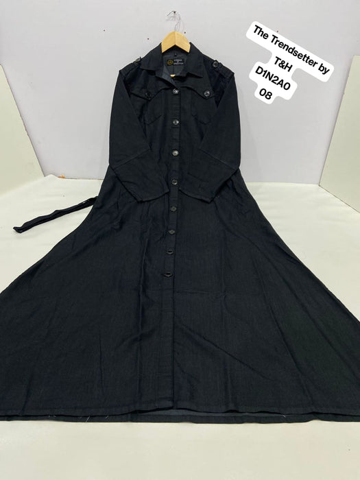 DENIM FRONT OPEN ABAYA