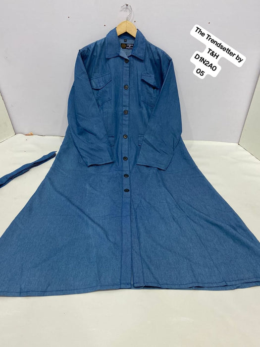 DENIM FRONT OPEN ABAYA