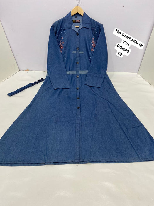 DENIM FRONT OPEN ABAYA