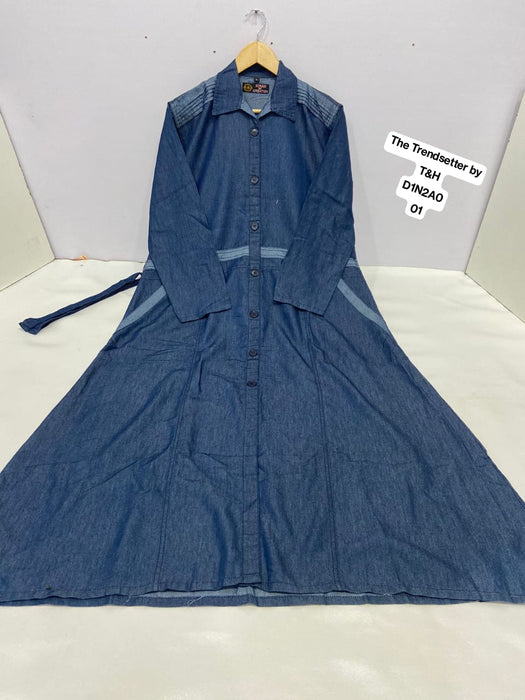 DENIM FRONT OPEN ABAYA