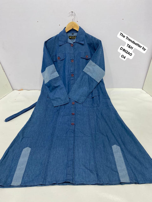 DENIM FRONT OPEN ABAYA