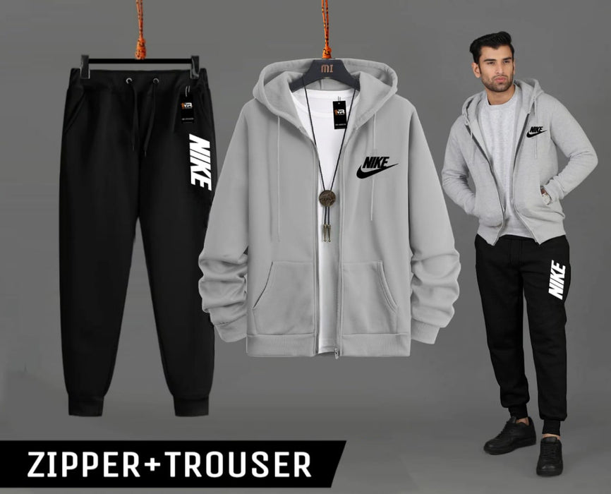 Winter (Pack of 2) Haider Grey Zipper With Trouser Tracksuit