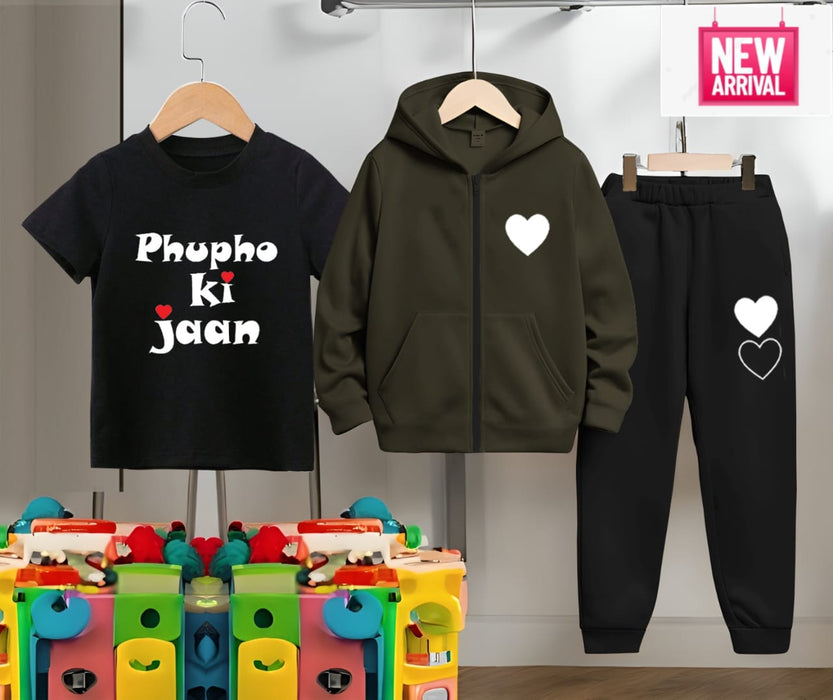 Zipper Hoodie 3pcs Set for Kids