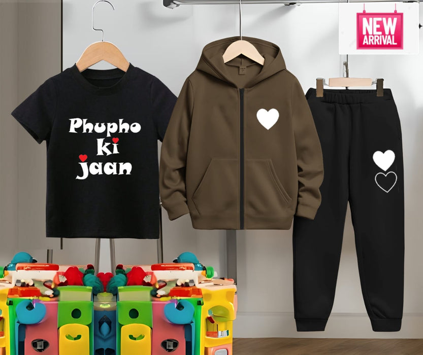 Zipper Hoodie 3pcs Set for Kids