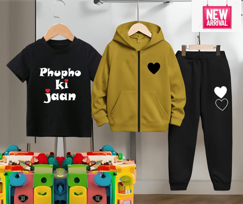 Zipper Hoodie 3pcs Set for Kids