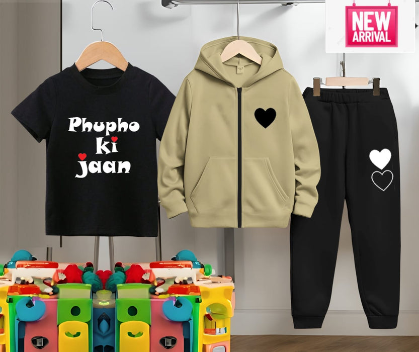 Zipper Hoodie 3pcs Set for Kids