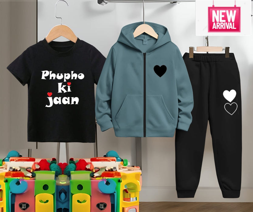 Zipper Hoodie 3pcs Set for Kids