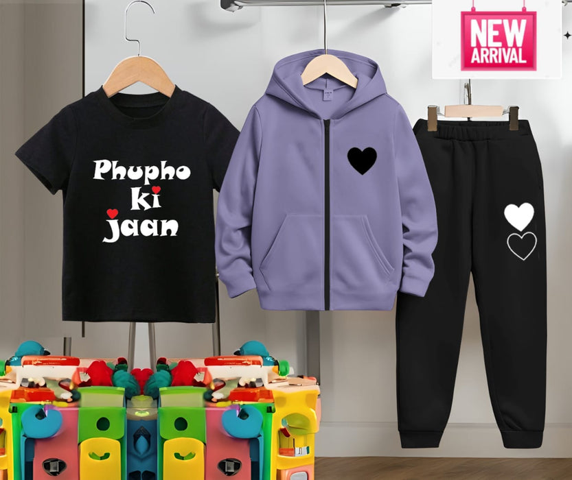 Zipper Hoodie 3pcs Set for Kids