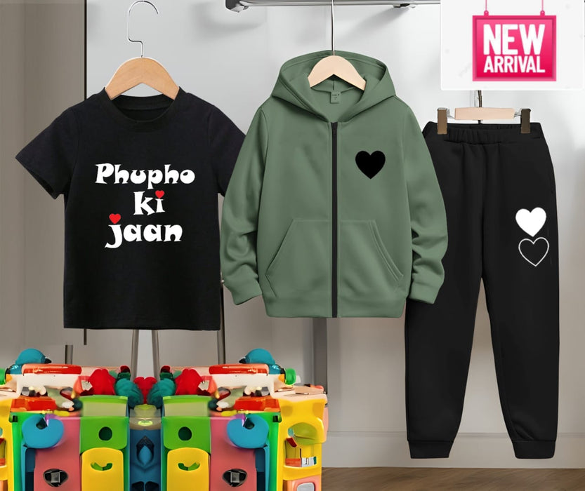 Zipper Hoodie 3pcs Set for Kids