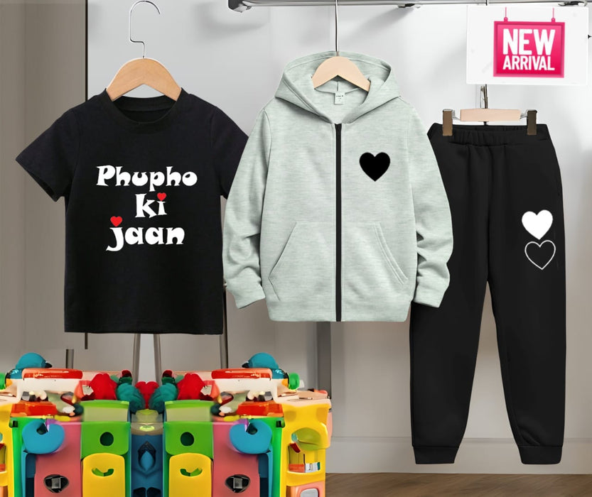 Zipper Hoodie 3pcs Set for Kids