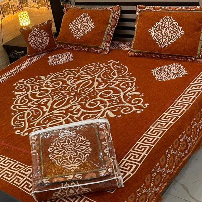 4Pc Velvet Jaquard Bedsheet