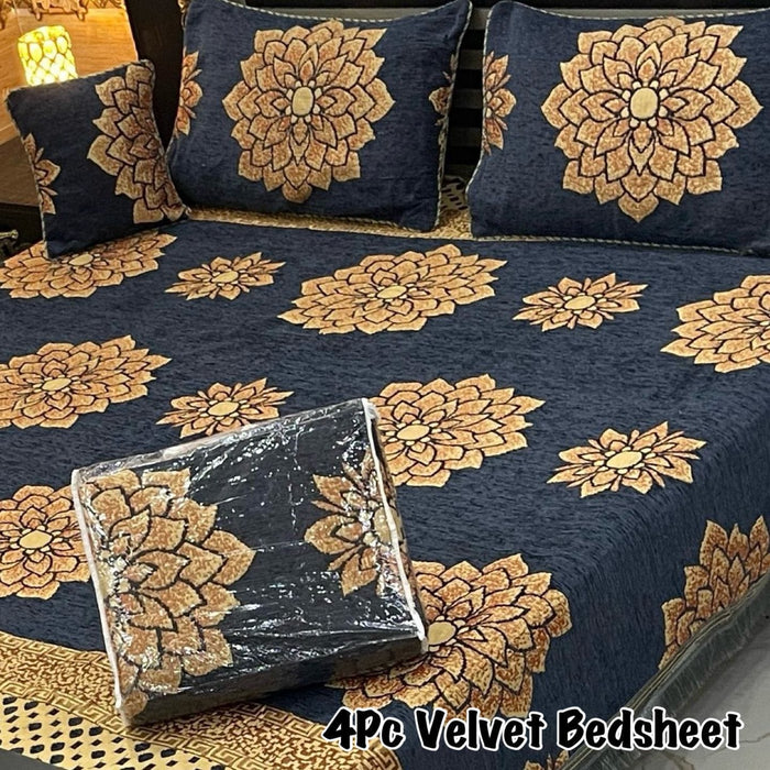 4Pc Velvet Jaquard Bedsheet