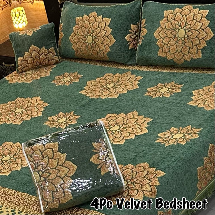 4Pc Velvet Jaquard Bedsheet