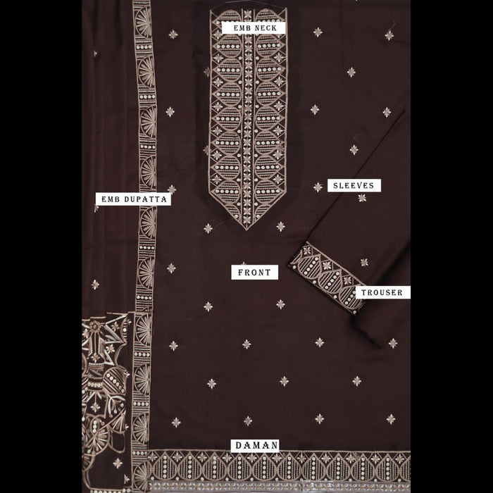 Bareeze Dhanak 3-Piece Collection with Embroidered Shawl