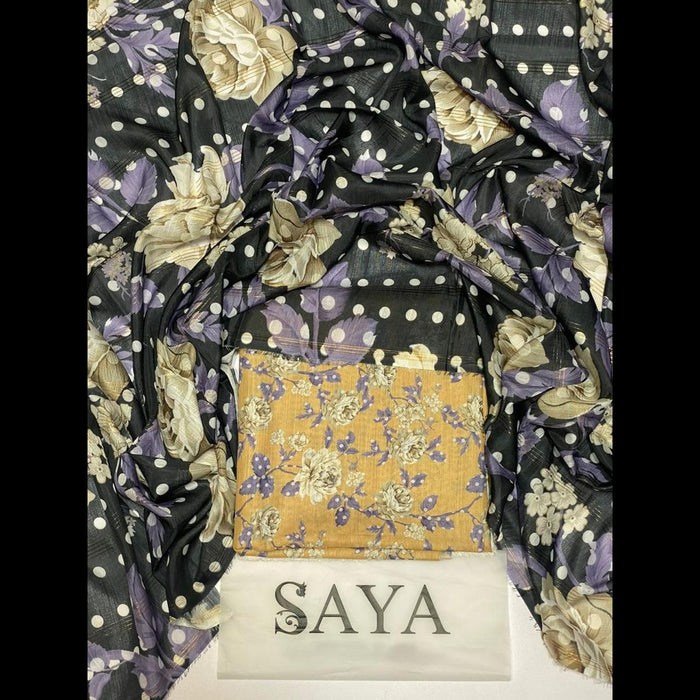 Saya Print Viscose Slub Allover Volume 3-Piece Collection