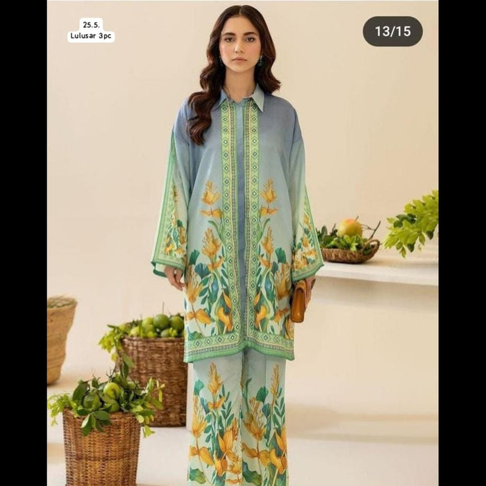 Lulusar Silk 3-Piece Collection – Floral Digital Printed