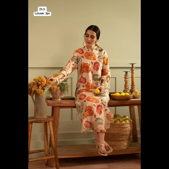 Lulusar Silk 3-Piece Collection – Floral Digital Printed