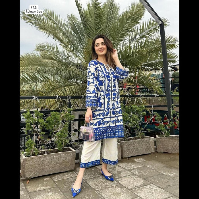 Lulusar Silk 3-Piece Collection – Floral Digital Printed