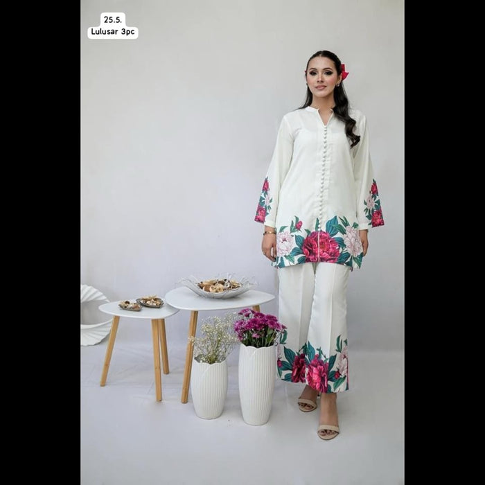 Lulusar Silk 3-Piece Collection – Floral Digital Printed