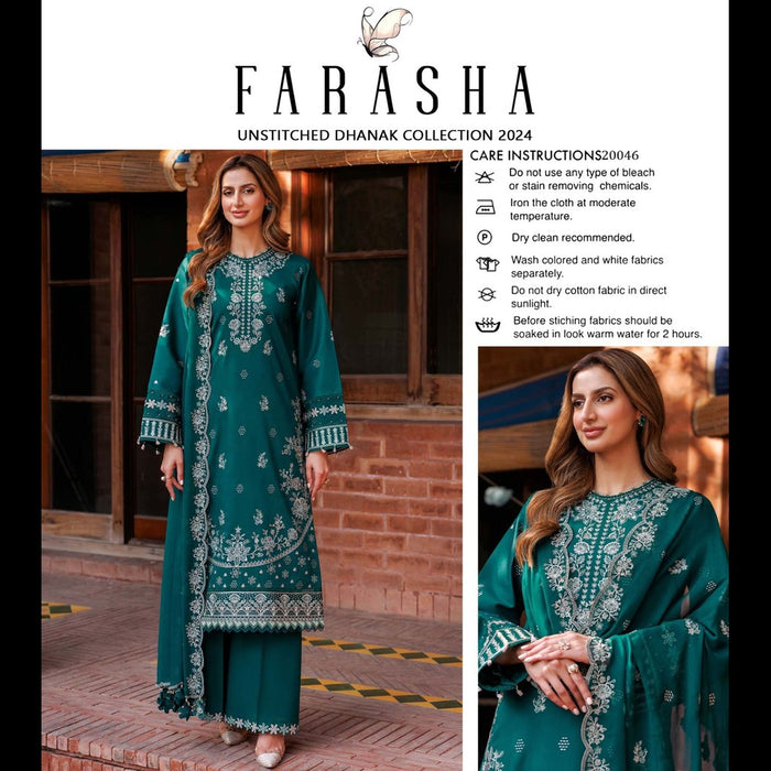 Farasha Dhanak 3-Piece Collection with Embroidered Shawl