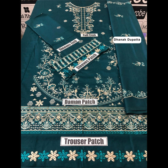 Farasha Dhanak 3-Piece Collection with Embroidered Shawl