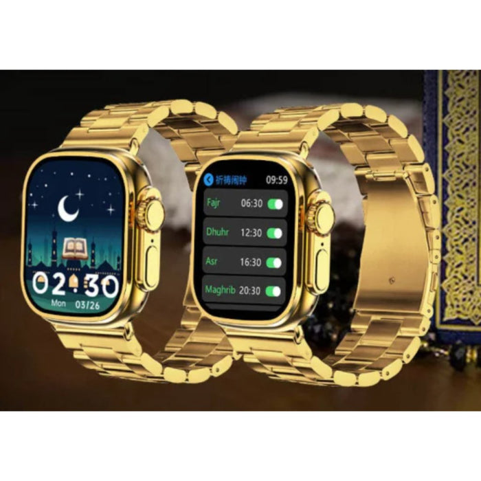 M9 Ultra Max Smartwatch – Built-in Quran Player, Prayer Reminder, Qibla Compass, Zakat Calculator, IP68 Waterproof