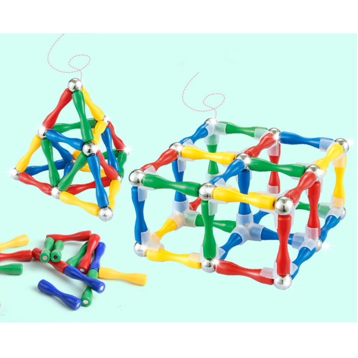 124Pcs Master 3D Stimulating Magnetic Building Construction Sticks And Balls Set