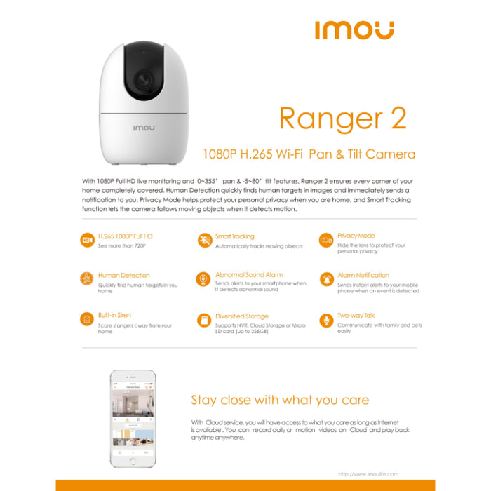 Ranger 2 Built-In Mic 360 Degree Coverage 2MP Wifi Indoor Camera