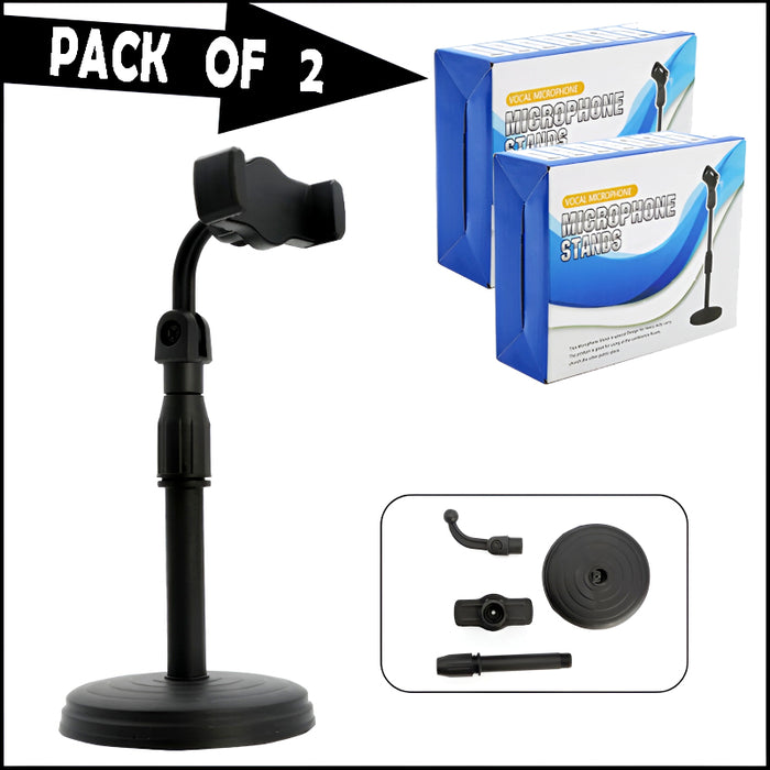 Pack of 2 Professional-Grade Vocal Microphone Stands for Broadcasting and Recording