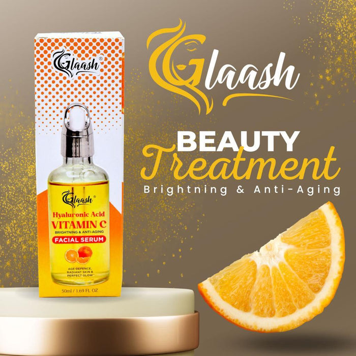 Glaash Hyaluronic Acid Vitamin C Brightening & Anti-aging Facial Serum 50 Ml