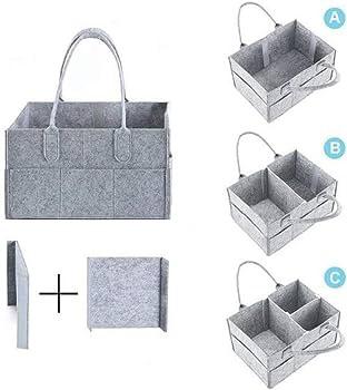 Foldable Baby Diaper Caddy Organizer – Portable Storage Basket – Essential Bag For Nursery, Changing Table And Car – Waterproof Liner Is Great For Storing Diapers, Bottles