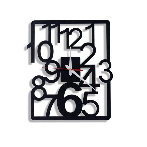 Big Modern Style Rectangle Shape Numbers Wall Clock Wall Clock Wooden Material.