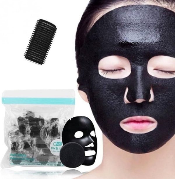 Bamboo Charcoal Compressed Mask | Charcoal Magic Facial Tablet Face Tissue Napkin Paper Mask For Men Women To Moisturizing Brighten Whiten Tighten Face – Pack Of 25 Pcs