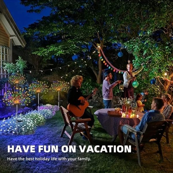 200led Solar Firework Light Waterproof Outdoor 8 Lighting Modes Fairy String Light Christmas Solar Lights Garden Decoration