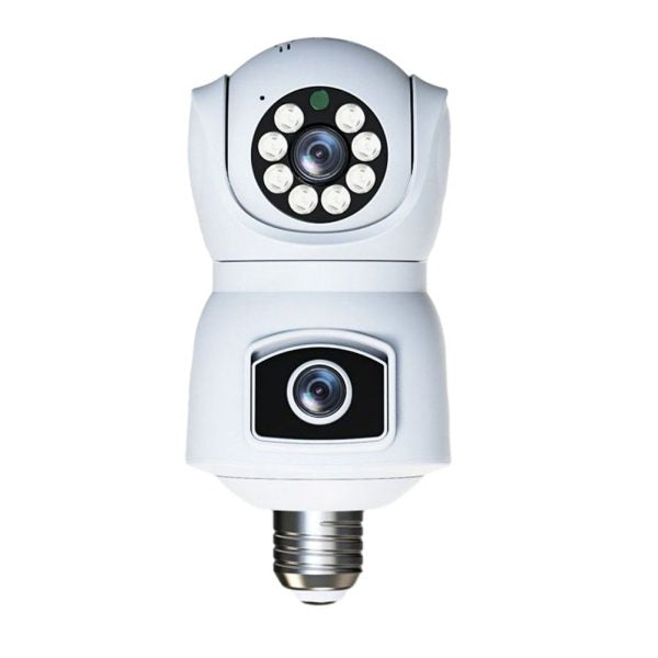 4k Wireless Wifi Dual-lens Security Camera With 3mp Lens | Bulb Camera | 360 Degree