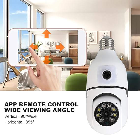 2mp Wireless Wifi Light Bulb Security Camera, 360 Degrees Camera Home Security Camera, Indoor/outdoor