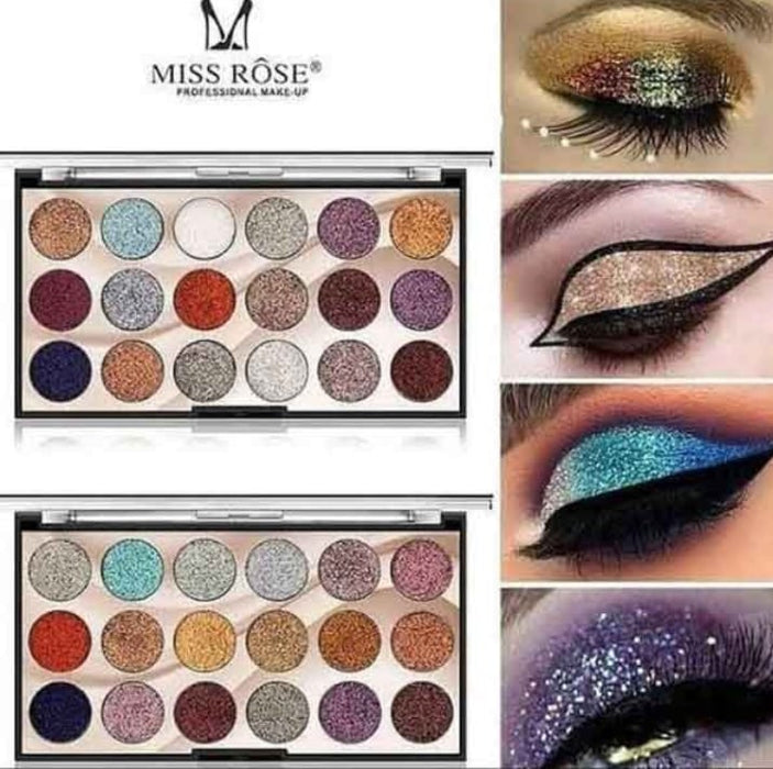 Miss Rose Professional Makeup 18 Color Glitter Eyeshadow Palette