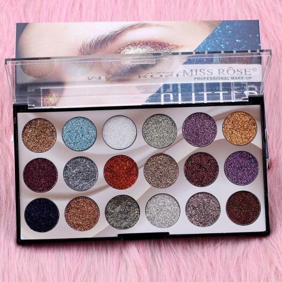 Miss Rose Professional Makeup 18 Color Glitter Eyeshadow Palette