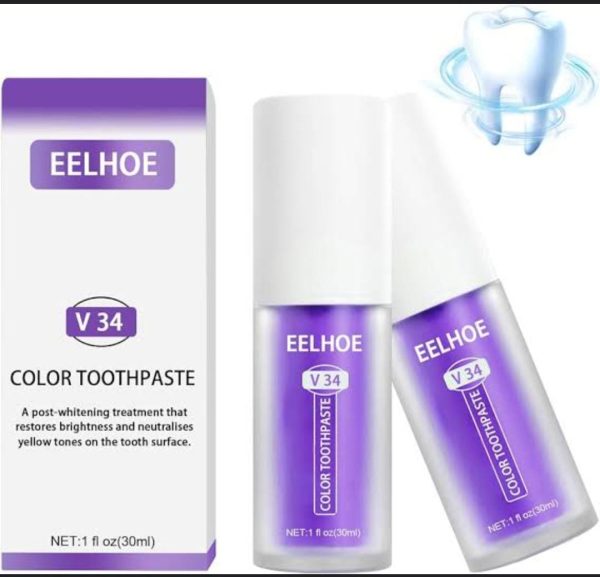 Teeth Whitening Purple Toothpaste | Eelhoe V34 Purple Toothpaste For Extra Teeth Whitening, Stain Removal