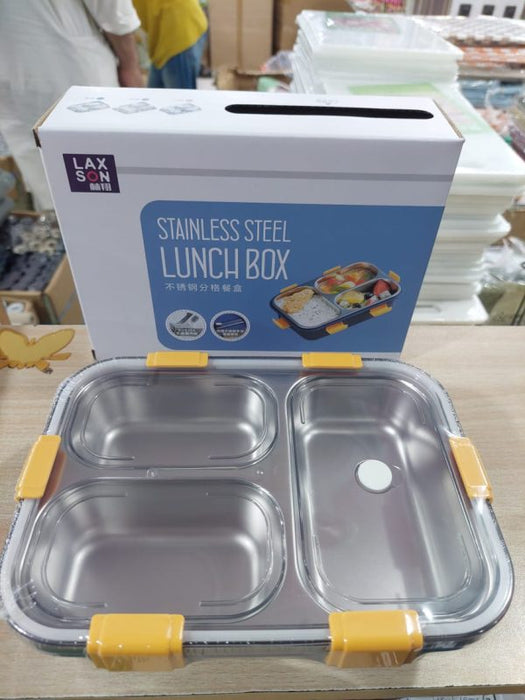 Stainless Steel Lunch Box Premium | Lunch Boxes With Removable Inner Plate Reusable For Adults, Kids Leakproof Reusable Microwave Freezer Safe (random Color)